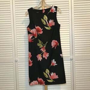 ALYX Floral Round Neck Sleeveless Sheath Knee-Length Dress 8